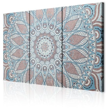 decomonkey Wandbilder Mandala 90x60 cm 3 Teilig Wandbild Groß Wohnzimmer | Leinwandbild XXL, Deko, Schlafzimmer, Büro, Wanddeko, Leinwand, Pictures For Wall, Poster, Wall Painting, Ornament, Abstrakt