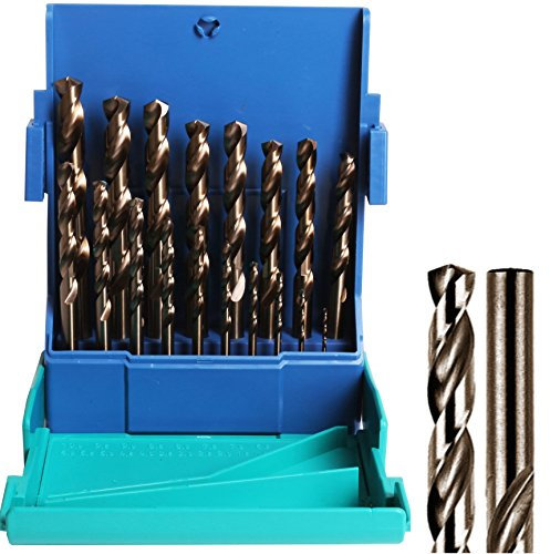 19Pc Professional Heller Hss-Co Cobalt Metal Drill Bit Set (1mm - 10mm)