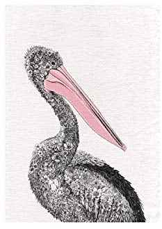 Maxwell & Williams Marini Ferlazzo Birds Bedrucktes Geschirrtuch mit Australischem Elster Design, Baumwolle, Schwarz/Weiß, 50 x 70 cm