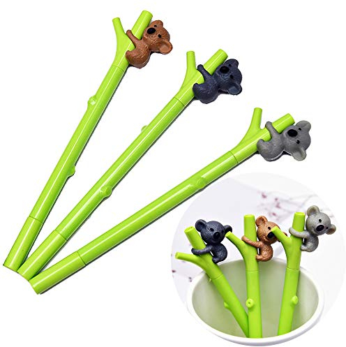 JKJF Koala - Penna a inchiostro gel a punta fine, 0,5 mm, colore: nero, per studenti, bambini, cancelleria, ufficio, forniture scolastiche