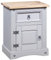 vidaXL Kiefer Nachtschrank Mexiko-Stil Corona mit 1 Schublade Nachttisch Nachtkonsole Nachtkommode Schlafzimmer Kommode Schrank Grau 53x39x67cm