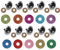 Ojos de seguridad 100x con arandela de brillo de colores, ojos de seguridad para muñecos de peluche(18mm)