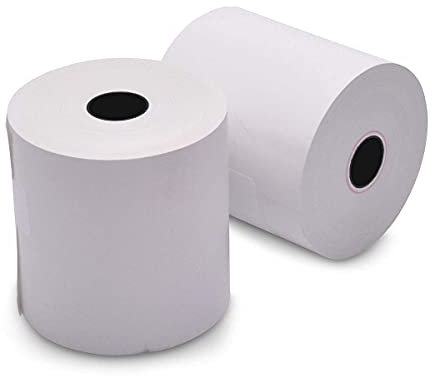 Carton de 50 bobines pour reçus 80 mm x 80 mm Papier thermique 55 g/m² sans Phenol. Blanc - rouleaux bobine de caisse ticket reçu