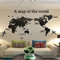 Wandaufkleber Weltkarten Wandtattoo 3d Acryl Studie Wohnzimmer Sofa Hintergrund Wandaufkleber (100x60cm,Schwarz)