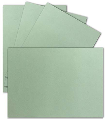 100 Einzel-Karten DIN A6-10,5 x 14,8 cm - 240 g/m² - Eukalyptus - Tonkarton - Bastelpapier - Bastelkarton- Bastel-karten - blanko Postkarten