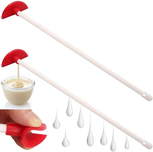 2 Stück Silikonflaschenschaber, Silikonflaschen Dosen Butter Spatel Schaber Reinigungswerkzeug, Silikon Schaber Spatel mit langem Griff Flaschenschaber, Flexible und Wiederverwendbare Utensilien