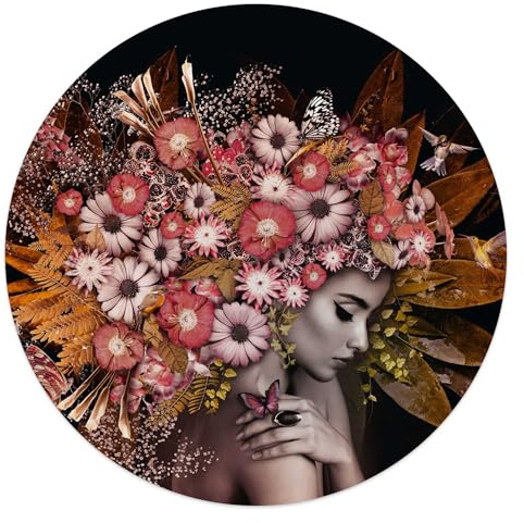 REINDERS Glasbild, Blumenreichtum, Schlafzimmer, Poster, Wanddeko, Glasbilder, Glas, Rosa, Ø 50