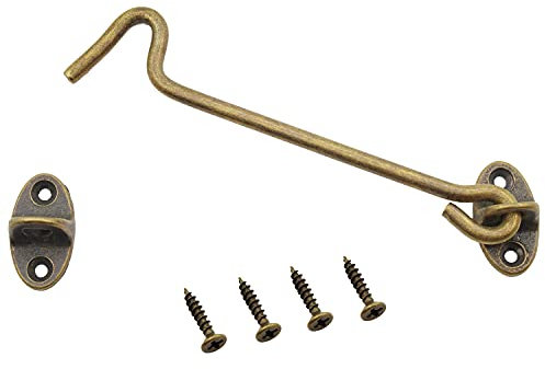 2 Pack Barn Door Latch,TTZEZE 3''Barn Door Lock,Heavy Duty Solid Thicken Copper Gate Latch Lock,Add More Security and Privacy.Cabin Hook and Eye Latch Best Antique Brass