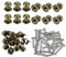 sourcing map 7mm Head Dia. Round Knobs Pull Handle, 24pcs Zinc Alloy for Drawer Pulls Gift Box Cabinet Door Knobs with Screws, Bronze Tone