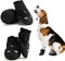 4Pcs Hundeschuhe, Pfotenschutz für Hunde mit reflektierenden Riemen, wasserdichte Hundestiefel mit weicher Sohle für Hunde (1#, Schwarz)