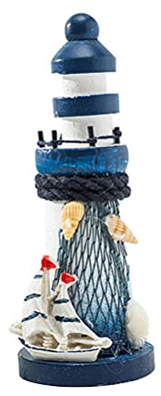 Leuchtturm Deko Mediterrane Dekoration Leuchtturm Statue Mini Holzdeko Mittelmeer Deko für Wohnzimmer Tischdeko Nautische Mediterranen Stil Ornament Weihnachten