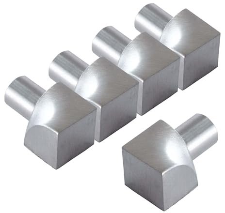 Dalsys 5x Inneneck Viertelkreisprofil 10mm Edelstahl gebürstet | Innenecke für Fliesenschienen, Übergang bei Wand- und Bodenfliesen, Eckabschluss Bad und Küche
