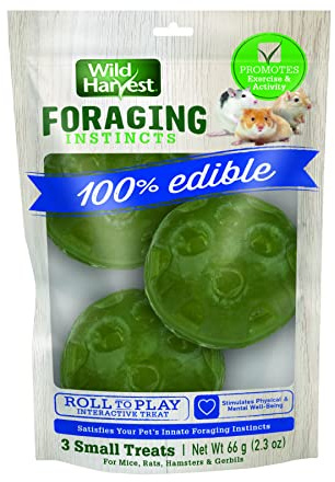 Wild Harvest® Foraging Instincts Roll n’ Play Interactive Treat, 3 Count, for Pet Mice, Rats, Hamsters and Gerbils, 2.30 Ounce (Pack of 1)