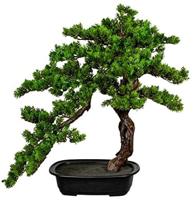 DbKW (50048) Bonsai Lärche Han-Kengai - Myrte - Kiefer, 40-110 cm. Kunstpflanze, Kunstbäume, Bonsaibaum