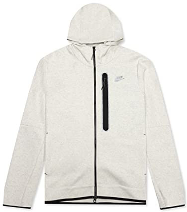 Nike Felpa con Cappuccio da Uomo in Pile Bianco/Heather Tech, Bianco/Erba, Large