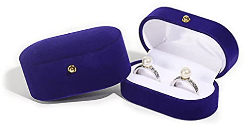 iSuperb 1 Pièce Boîte à Bagues Double Forme de Capsule Boite à clous d'oreilles Boîte à Bijoux Flocage Bagues étui de Rangement Ring Box Fiançailles, Mariage Cadeau (1 boîte à bagues bleue)