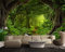 Canvas Texture Wall Mural, Landscape Fantasy Enchanted Magical Forest, Self-Adhesive Vinyl Wallpaper, Peel & Stick Fabric Wall Decal 350cm x 245cm (Width x Height)