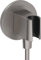 hansgrohe Wandanschluss mit Duschkopfhalterung FixFit S, Brushed Black Chrome, 1.00
