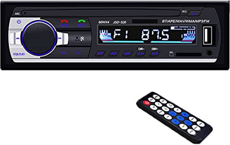 Vivavoce Bluetooth per autoradio, Lettore Multifunzione per Auto 1 DIN 24V con Microfono Integrato, Supporto per Lettore multimediale USB/WMA/Ape/FLAC/WAV/FM/AUX/MP3, Ricevitore autoradio 4X45W