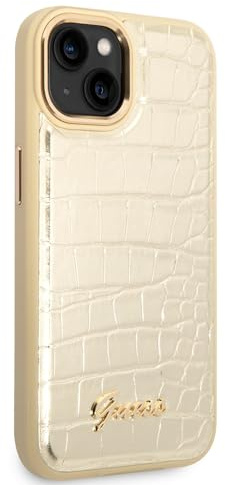 Guess GUHCP14MHGCRHD hülle für iPhone 14 Plus 6,7 Gold/Gold hardcase Croco Collection