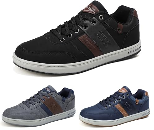 Casual Shoes Mens Business Trainers Walking Sneaker | Classic Formal Non-Slip Lightweight Lace-Up Shoes for Skate Athletic Tennis Size 7-11UK