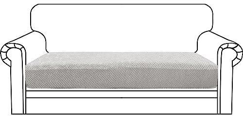 CHELZEN Sofa Sitzkissenbezug, Hochelastischer Sitzbezug, Stretch Sofasitzbezug Schonbezug Schutz Sofabezug L-förmiger Ecksofas für Wohnzimmer (2 Sitzer, Silbergrau)