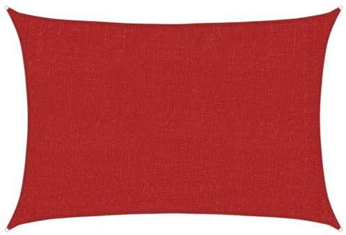 vidaXL Sonnensegel Sonnenschutz Windschutz Sonnendach UV Schutz Sonnenschutzsegel Schattenspender Garten Terrasse Balkon 160g/m² Rot 2x2,5m HDPE