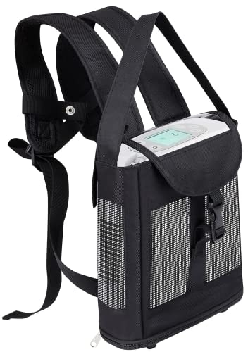 Nogsay La Mochila portátil de concentrador de oxígeno es Compatible con Inogen One G3 G5 G6,Rove 6 y la máquina de oxígeno Ultraligera Lleva una Bolsa de Red para Viajes al Aire Libre (Negro)
