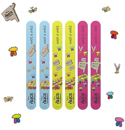 Wet n Wild Alicia en el País de las Maravillas 'Where am I', Set de 6 Limas de Uñas Coloridas, Cuidado de Uñas Versátil para dar Forma y Limpiar los Bordes