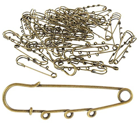 Gogogmee 50 Stück 3-loch-sicherheitsnadel Schal Broschennadel Selber Machen Sicherheitsnadel Für Kleidung Vintage-stick Trachten Schmuck Sicherheitskleidung Fräulein Legierung Hochzeit