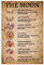 SUPERDANT Mondphasen Blechschild Blumen Vintage Metallblechschilder Lustige Wandkunst Malerei Metalldekoration Für Wohnzimmer Schlafzimmer Büro Bibliothek Innenbereich Gartendekoration