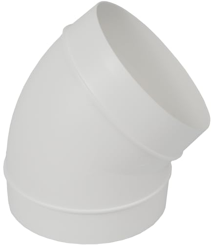 Vent Systems Ø125 mm Roghbogen - 45 Grad Rohrverbinder - Flexibler Rundrohr Lüftungsschlauch ABS Kunststoff - Abluftrohr Verbinder - Abluftkanal Klimagerät/Klimaanlage PVC Kunststoffrohr Anschluss