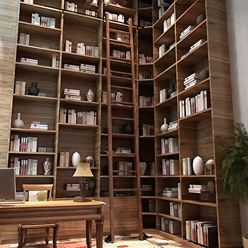 Library Rolling Ladder Mounting Kit 3.3ft-20ft, Rolling Ladder Hardware Library Sliding Ladder Hardware Kit (No Ladder), Round Tube Mobile Ladder Tracks Kit for Library/Loft/Home/Indoor