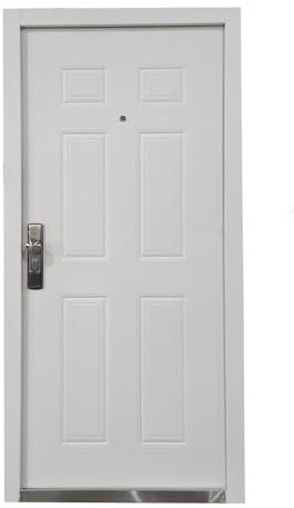 Habee GmbH Sicherheitstür Stahltür Weiß 96.5 cm x 205.5 cm x 5 cm komplett mit Blockzarge 13 Bolzen Verriegelung linker Anschlag