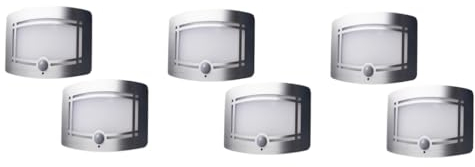 Mikikit 6 Stk Wandleuchte Schrankleuchten Deckspfostenlichter Schrankbeleuchtung LED schrank licht Zaunlichter Licht mit Bewegungsmelder Glas Licht LED-Licht Mini Wandlampe Flurlicht