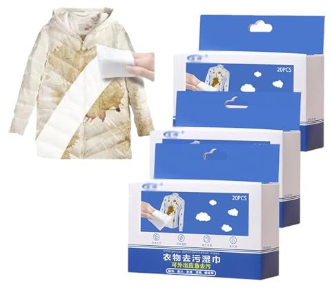 BBNSIV 3 packs Stain Removal Wet Wipes,Instant Mini Stain Remover Wipes,Emergency Stain Rescue Stain Remover,For Clothes Fabric Carpet(Blue)