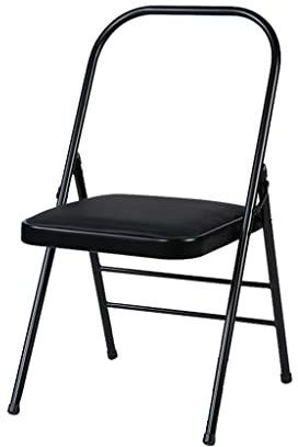 ZHXQRP Sie Ihre Yoga-Praxis mit Einem Verstärkten Klappbaren Yoga-Stuhl, Einem Klappstuhl aus Metall, Einem Iyengar-Yoga-Stuhl und Einem Yoga-Hilfsstuhl.,Black PU