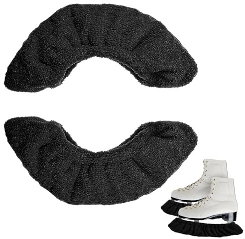 1 Par Protector de Patines de Hielo, Negro Funda Cuchilla Patines Hielo, Protector Cuchillas Patines Hielo Talla L, Ajustables Protectores de Patines de Hielo para Niños Jóvenes Hombres Mujeres