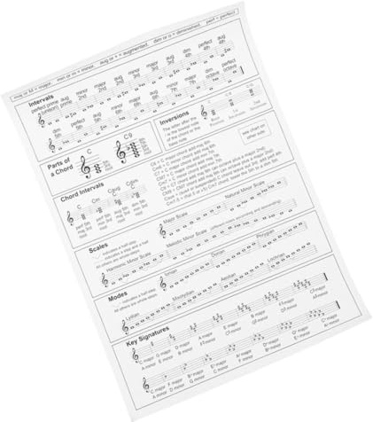 BESTonZON Harfenakkordtabelle Aus Beschichtetem Papier Harfenakkordtabelle Für Anfänger Akkordposter Zum Üben Der Griffe Für Harfenspieler
