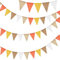 G2PLUS Orange Gelb Wimpelkette Outdoor Wetterfest, 12M Wimpelketten Garten mit 36 STK Wimpel, 3 Stück Indoor/Outdoor Dekoration für Garten, Herbstfeste, Erntefeste, Herbstpartys