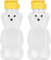 2 Pcs Plastic Bear Honey Bottle Jars,Empty Honey Squeeze Bottle with Yellow Flip-top Lid for Storing and Dispensing Condiment Squeeze Bottles (8 Oz)
