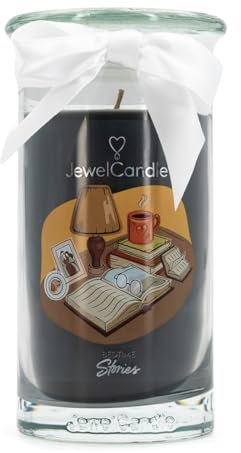 Candle Brothers Duftkerze mit Schmuck | Bedtime Stories (400g) | Juwel Kerze | Geschenke für Frauen | Duftkerze zur Entspannung | Kerze im Glas mit Halskette