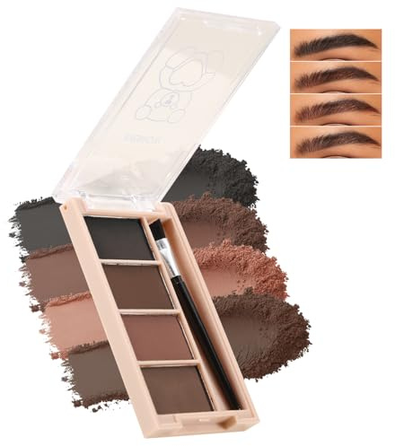 Boobeen 4 Farben Augenbrauenpuder Palette für Frauen, lang anhaltende mattes Finish Augenbrauenpuder Make-up, natürliche Augenkontur Kit mit Pinsel