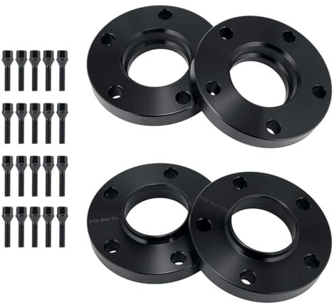 ISINEVER Spurverbreiterung 5x120 VA 30mm HA 40mm 72,6 Kompatibel mit BMW E36 E46 E82 E90 E34 E60 mit Radschrauben M12x1,5x40/45mm Spurplatten Distanzscheibe 4 Stück Spurverbreiterungen Schwarz