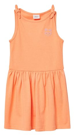 s.Oliver Ausgestelltes Kleid mit Knotendetail und Stickerei