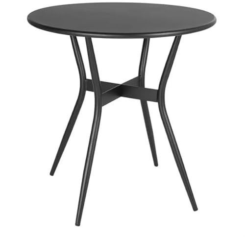 Bolero Santiago Outdoor Table Black, 700mm, 700 mm | Weatherproof dining surface offers reliable stability for busy patios and cafes, wiping clean easily between guests.