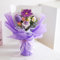 Häkelblumenstrauß, gestrickte Blumen, handgefertigte gehäkelte Blume für Geschenke für Jahrestage, Geburtstage, Abschlussfeiern (Violett-A)