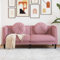 Emmtore Sofa,Polstersofa mit Kissen,Loungesofa,Designsofa für Wohnzimmer, Couch Wohnzimmersofa,Modern Samt,Rosa,2-Sitzer
