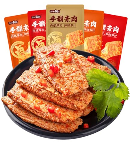 Jgfwat Chinesische würzige Snacks,Würziger getrockneter Tofu,geschredderter vegetarischer würziger Snack,lässige Snacks,Vegetarisch,Würzig & Aromatisch