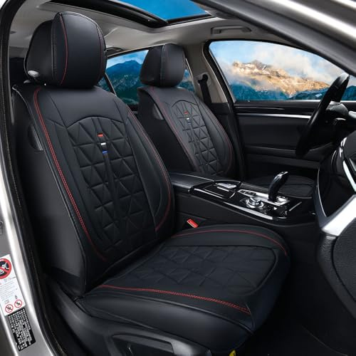Chifeng Vordersitzbezüge für 2-Sitzer Auto,Schwarz, Universale Autositzbezüge für Kia Ceed Optima Picanto Proceed Rio Sorento Soul Sportage Stinger Stonic Xceed